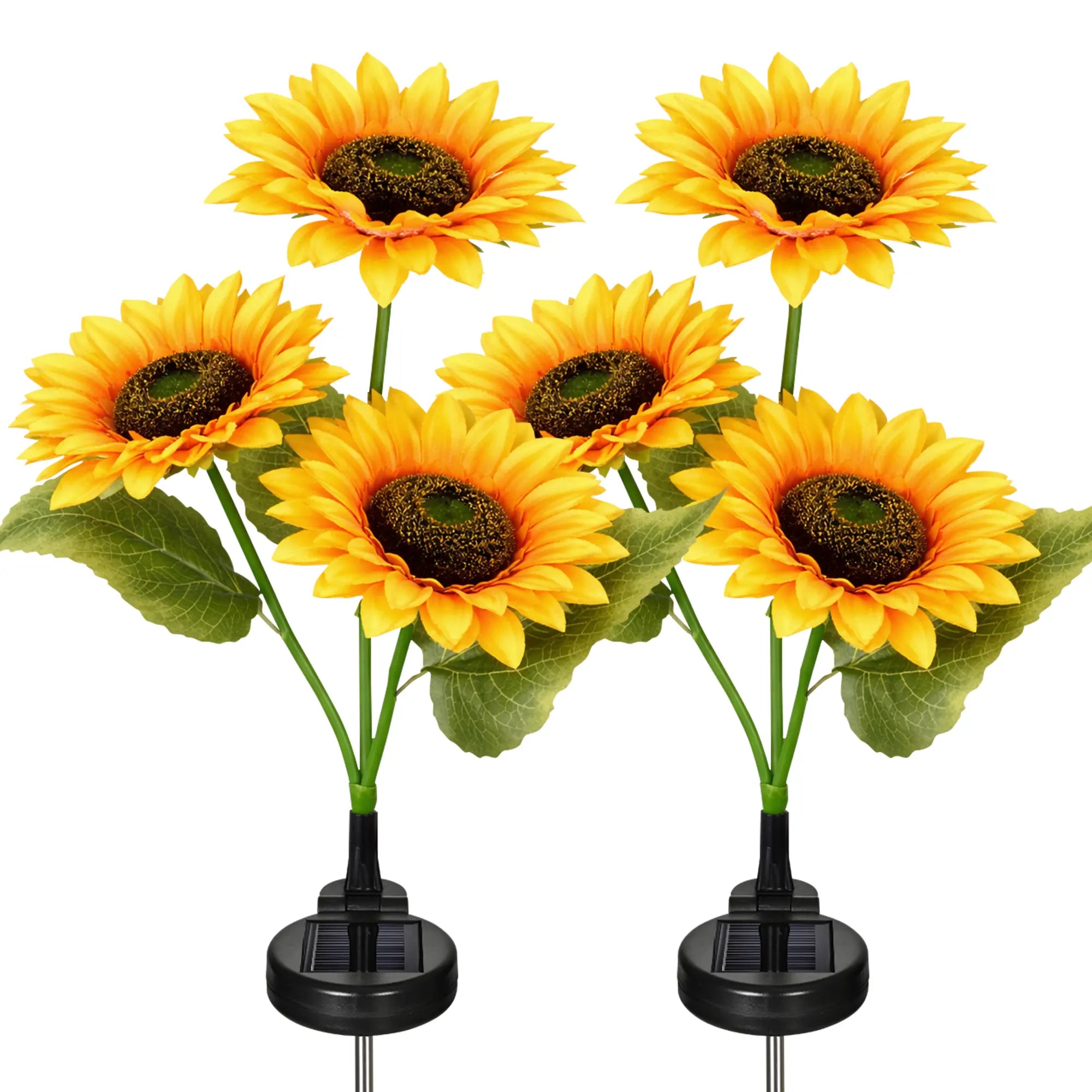 【Mother'S Day Gift】Gigalumi Solar Garden Lights Artificial Sunflowers, LED Garden Decor Carefree Sunflower Solar Lights Outdoor Yard Decorations Outdoor, Everlasting Sunflower Decor Gift for Yard Patio